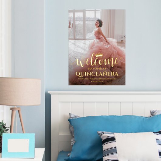 キンセアニェラウェルカムスクリプト&フォト15誕生日 箔ポスター (インサイチュ (寝室))