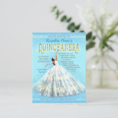 キンセアニェラウォーターカラードレ王室のスブルー金ゴールドファンシー ポストカード (スタンド正面)