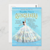 キンセアニェラウォーターカラードレ王室のスブルー金ゴールドファンシー ポストカード (正面/裏面)