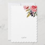 キンセアニェラウォーターカラー招待状 招待状 (裏面)