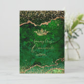 キンセアニェラエメラルドグリーンアゲートフェイク金ゴールドダスト 招待状 (スタンド正面)