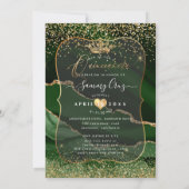 キンセアニェラエメラルドグリーン瑪瑙フェイク金ゴールドダストInv 招待状 (裏面)