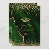 キンセアニェラエメラルドグリーン瑪瑙フェイク金ゴールドダストInv 招待状 (正面/裏面)