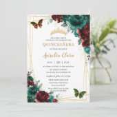 キンセアニェラエメラルドブルゴーニュフローラ蝶 招待状 (スタンド正面)