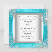 キンセアニェラエリートエレガントティール（緑がかった色）誕生会 招待状 (裏面)