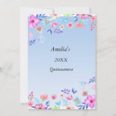 キンセアニェラエレガントとモダンバースデーパーティー青 招待状 (裏面)