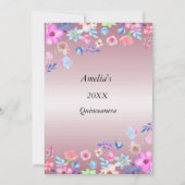 キンセアニェラエレガントとモダン誕生日パーティーピンク 招待状 (裏面)