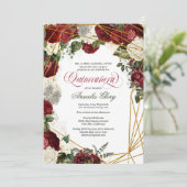 キンセアニェラエレガントグリーンホワイトブルゴーニュフローラ 招待状 (スタンド正面)