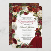 キンセアニェラエレガントシャルロ・ブルゴーニュ白フローラi 招待状 (正面/裏面)