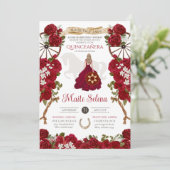 キンセアニェラエレガントシャーロレッドローズウェスタン素朴 招待状 (スタンド正面)