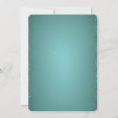 キンセアニェラエレガントティール（緑がかった色）金ゴールドフローラ招待状 招待状 (裏面)