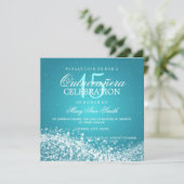 キンセアニェラエレガントパーティーきらめくウェーブ2ターコイ 招待状 (スタンド正面)