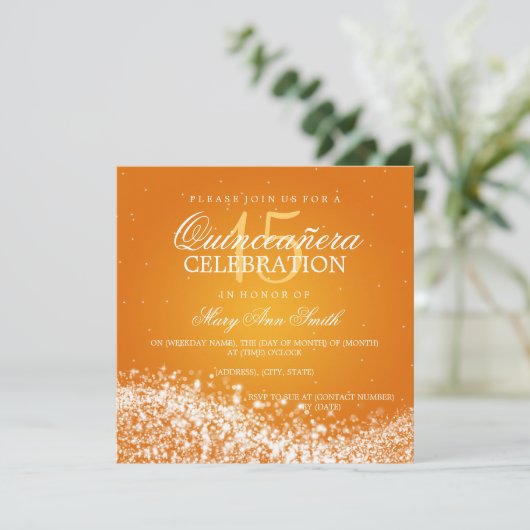 キンセアニェラエレガントパーティーウェきらめくーブ2オレンジ 招待状 (スタンド正面)