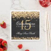 キンセアニェラエレガントパーティー金ゴールド灯 スタンダードランチョンナプキン (インサイチュ)