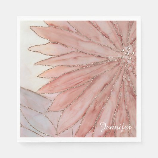 キンセアニェラエレガントピンク15th誕生日パーティー スタンダードランチョンナプキン (正面)