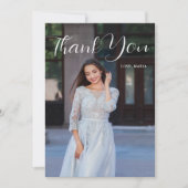 キンセアニェラエレガントフローラスクリプトありがとう写真 招待状 (正面)