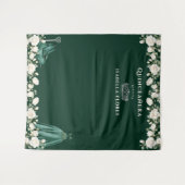 キンセアニェラエレガントフローラプリンセスグリーンバックドロップ タペストリー (正面(横))