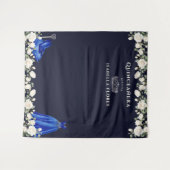 キンセアニェラエレガントフローラプリンセスダークブルー タペストリー (正面(横))