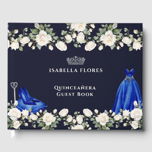 キンセアニェラエレガントフローラプリンセスドレスブルー ゲストブック (正面)