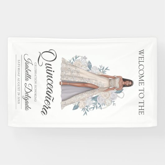 キンセアニェラエレガントプリンセスダイヤモンドグリッターガウン 横断幕 (横)