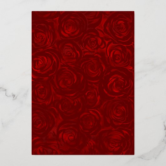 キンセアニェラエレガントレッドローズ金ゴールド 箔招待状 (裏面)