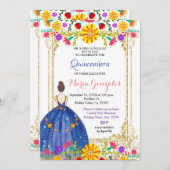 キンセアニェラカラフルフラワーズ金ゴールド招待状 招待状 (正面/裏面)