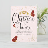 キンセアニェラカリンスウォーター色蝶ピンク赤 招待状 (スタンド正面)