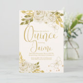 キンセアニェラクインズウォーターカラー蝶アイボリー 招待状 (スタンド正面)