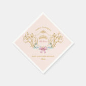 キンセアニェラクラシークラウンヴィンテージフレームカスタム スタンダードカクテルナプキン (角)