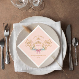 キンセアニェラクラシークラウンヴィンテージフレームカスタム スタンダードカクテルナプキン