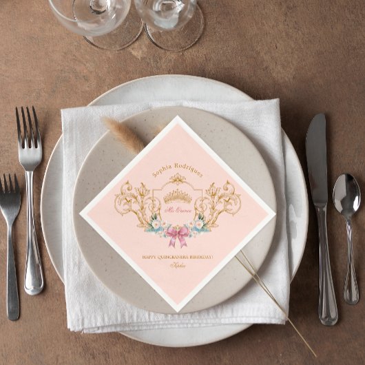 キンセアニェラクラシークラウンヴィンテージフレームカスタム スタンダードカクテルナプキン