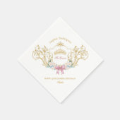 キンセアニェラクラシークラウンヴィンテージフレームカスタム スタンダードカクテルナプキン (角)