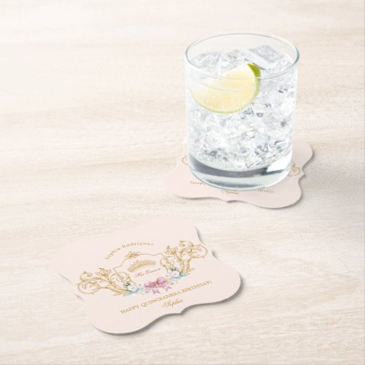 キンセアニェラクラシークラウンヴィンテージフレームカスタム ペーパーコースター (インサイチュ)