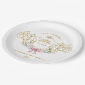 キンセアニェラクラシークラウンヴィンテージフレームカスタム ペーパープレート (アングル)