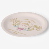 キンセアニェラクラシークラウンヴィンテージフレームカスタム ペーパープレート (アングル)