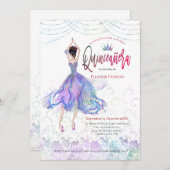 キンセアニェラグラム薄紫ブルーダンサーストリングライト 招待状 (正面/裏面)