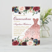 キンセアニェラグリッタードレスブルゴーニュフローラ金ゴールド 招待状 (スタンド正面)