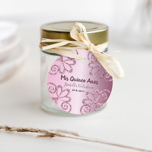 キンセアニェラグリッターピンクメタリック15誕生日 フェイバータグ