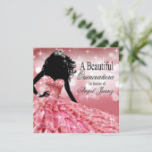 キンセアニェラグリッターボールガウン | ピンク 招待状 (スタンド正面)