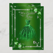キンセアニェラグリーンとシルバーエレガントフローラ 招待状 (正面/裏面)