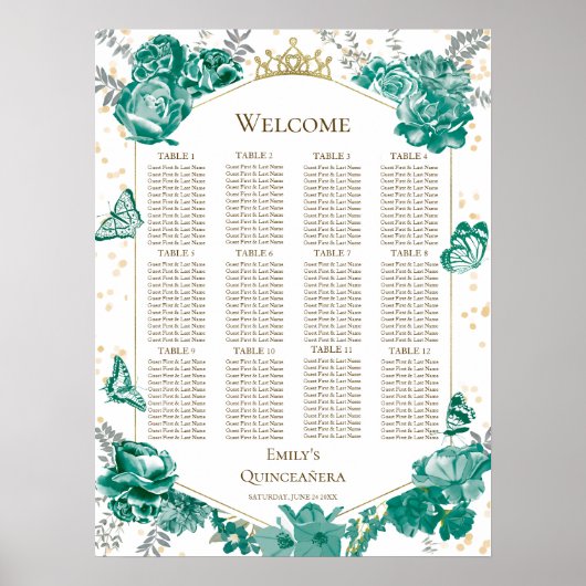 キンセアニェラグリーンシーティンググラフサインバターフリス ポスター (正面)