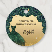 キンセアニェラグリーン金ゴールドドレスありがとう フェイバータグ (裏面)