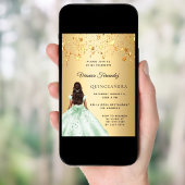 キンセアニェラグリーン金ゴールドドレスの星 招待状