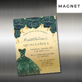 キンセアニェラグリーン金ゴールドドレス招待磁石