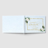 キンセアニェラゲストブックダスティブルーゴールドフォイルフローラ ゲストブック (全面)