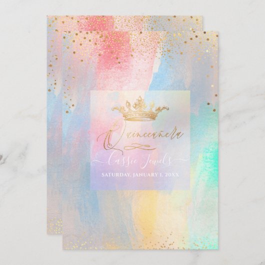 キンセアニェラコットンキャンディ水彩筆画 招待状 (正面/裏面)