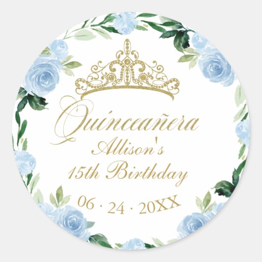 キンセアニェラゴッドティアラベビーブルーフローラ ラウンドシール (正面)