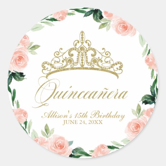 キンセアニェラゴッドティアラ赤面ピンクフローラ ラウンドシール (正面)