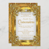 キンセアニェラゴールデンホワイトパールレースティアラパーティー 招待状 (正面/裏面)