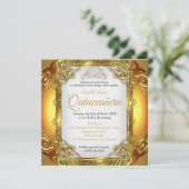 キンセアニェラゴールデンホワイトパールレースティアラ誕生日 招待状 (スタンド正面)